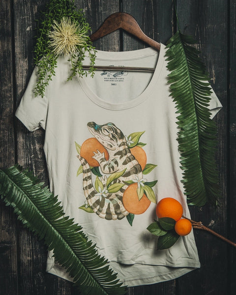 Sleeping Gator Scoop Neck Tee Shirt