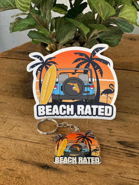 Beach Rated Acrylic Keychain