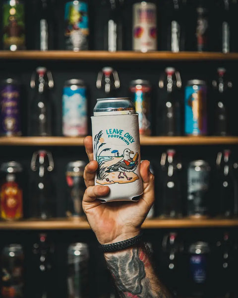 Leave Only Footprints Tallboy Koozie