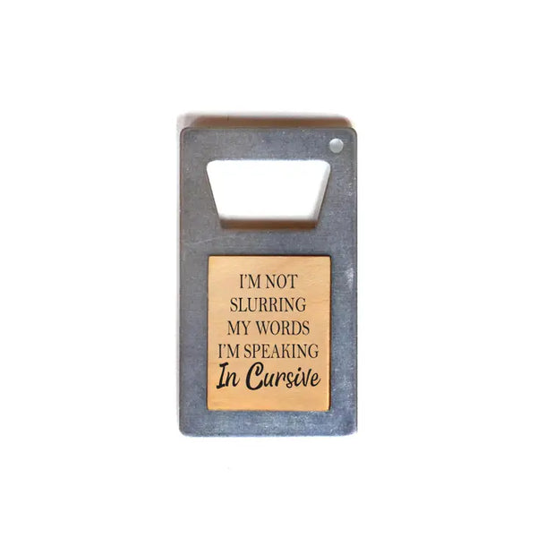 Metal & Wood Funny Bottle Opener Magnet