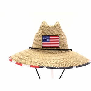 Freedom R/W/B American Flag Lifeguard Straw Hat