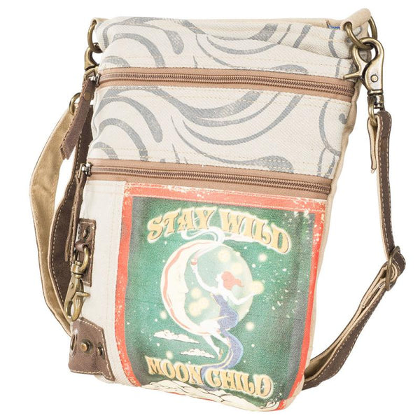 Stay Wild Moon child Double Zipper Shoulder Bag