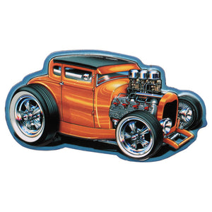 Hot Rod Coupe Embossed Metal Magnet