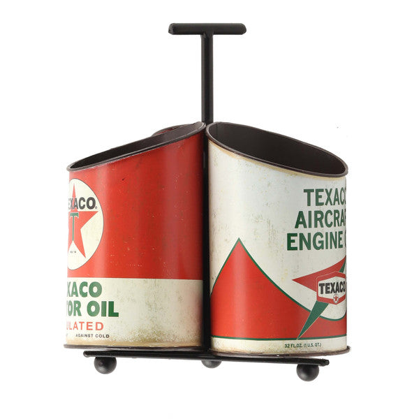 Texaco Oil Can Metal Caddy