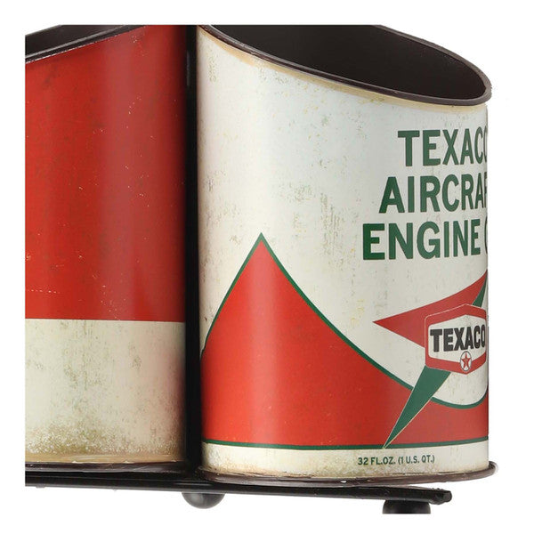 Texaco Oil Can Metal Caddy