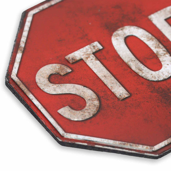 Stop Sign Embossed Metal Magnet