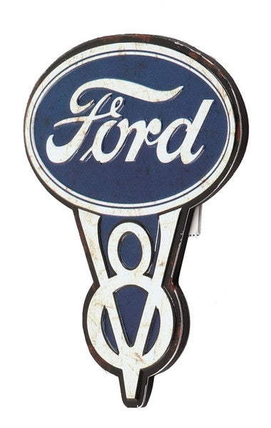 Ford V-8 Embossed Metal Magnet