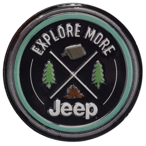 Jeep® Explore More Round Embossed metal Magnet