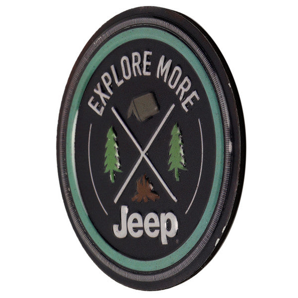 Jeep® Explore More Round Embossed metal Magnet