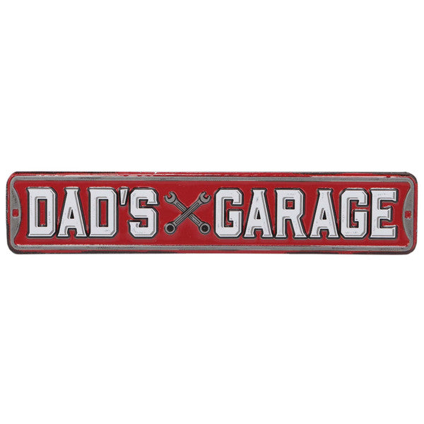 Dads Garage Street Sign Embossed Metal Magnet