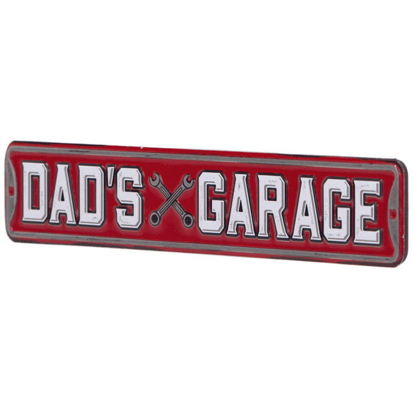 Dads Garage Street Sign Embossed Metal Magnet