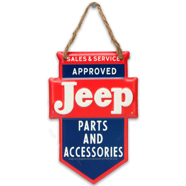 Jeep Sales & Service Shield Hanging Sign