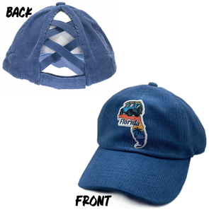 Florida Corduroy Ponytail Baseball Hat