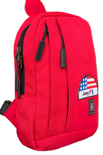 Jeep Patriotic Patch Red Canvas Sling Crossbody