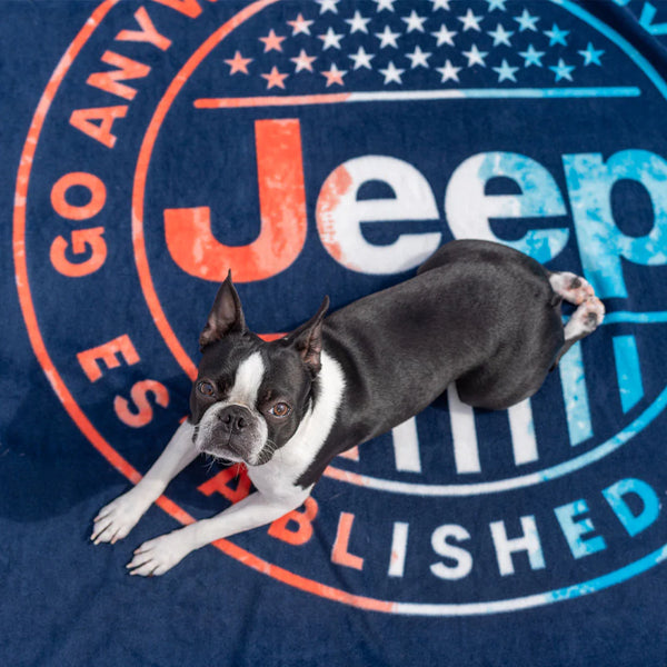 Jeep® USA Orb Fleece Rolled Blanket