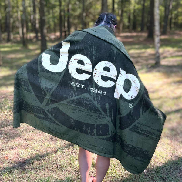 Jeep® Star Flag Fleece Rolled Blanket