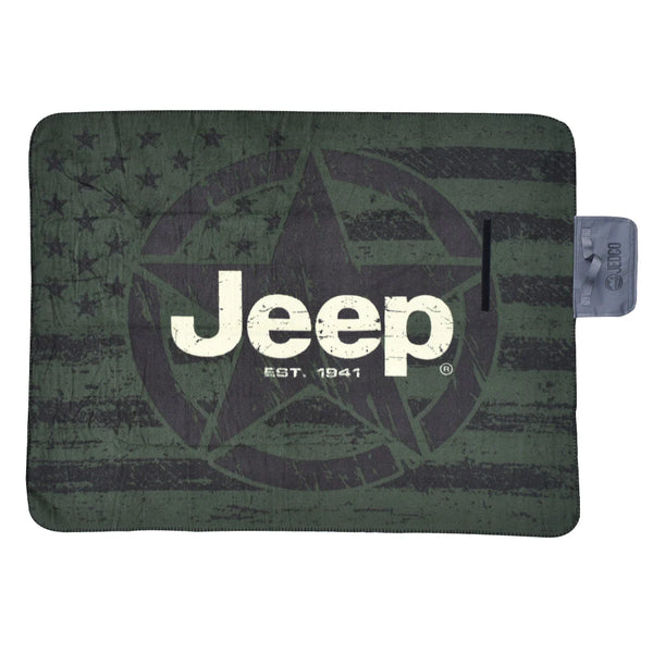 Jeep® Star Flag Fleece Rolled Blanket