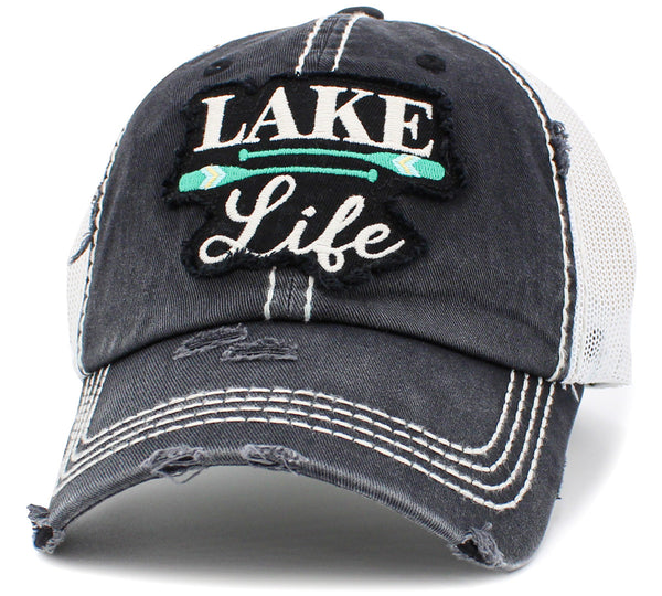 Lake Life Distressed Trucker Hat