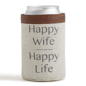 Happy Wife Canvas Can Sleeve