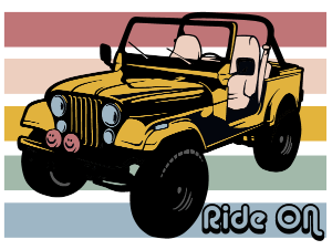 Ride On Retro Sticker