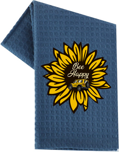 Bee Happy Sunflower Dish Towel