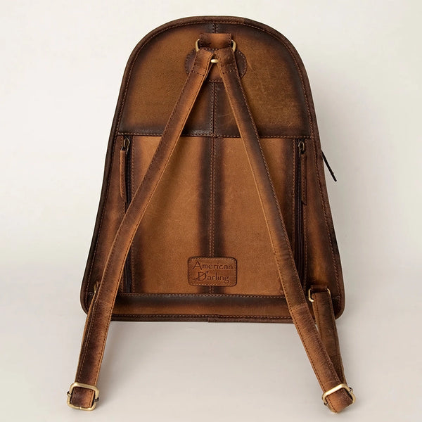 Full Grain Leather & Cowhide Conceal Carry Backpack