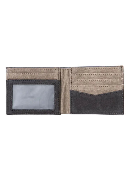 Grey/Charcoal Bi-Fold Canvas Wallet