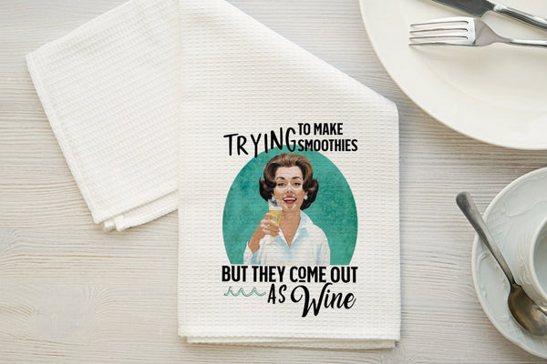 Come out as Wine Waffle Weave Dish Towel