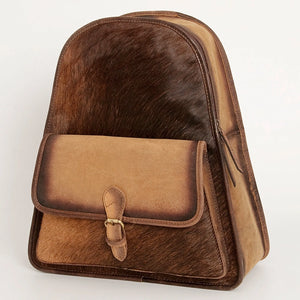 Full Grain Leather & Cowhide Conceal Carry Backpack