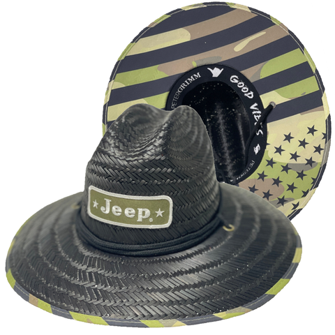 Jeep Stars Logo Straw Lifeguard Hat