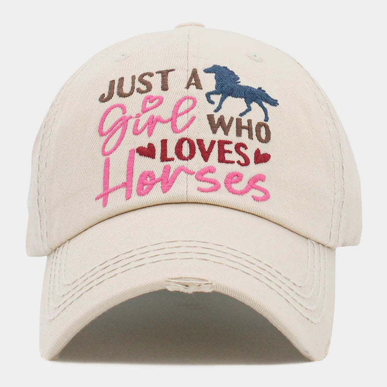 A Girl Who Loves Horses Ladies Hat