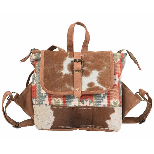 Aztec Cowhide Flap Over Backpack