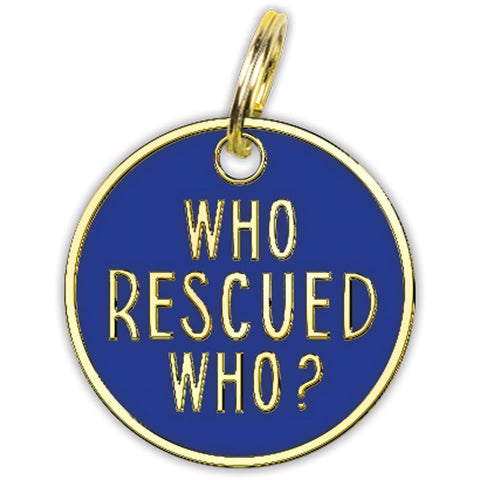 Who Rescued Who Pet Collar Charm