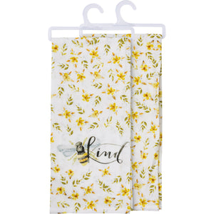 Bee Kind Floral Pattern Kitchen Towel