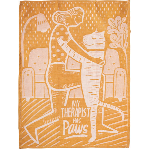 My Therapist has Paws Jacquard Kitchen Towel