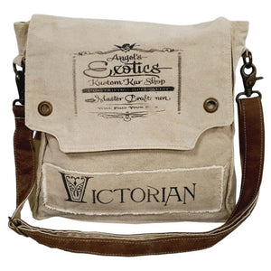 Victorian Canvas Flap Over Shoulder Bag