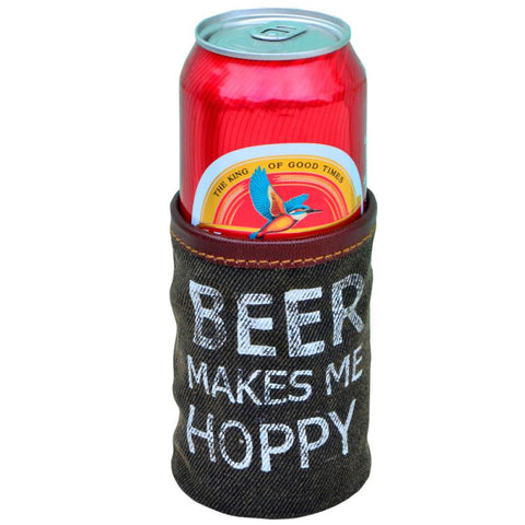 Beer Makes Me Hoppy Canvas Can Sleeve
