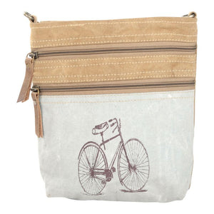 Two Tone Bike Double Zipper Shoulder Bag
