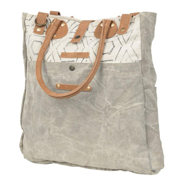 Grey Canvas Pattern Tote
