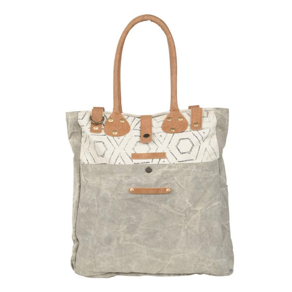 Grey Canvas Pattern Tote
