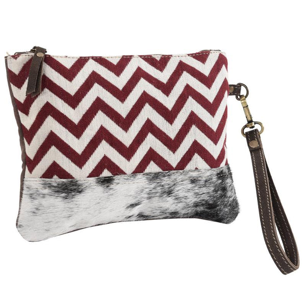 Red Rug Cowhide Wristlet Pouch