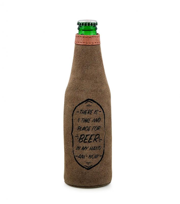 Time and Place Canvas Bottle Koozie