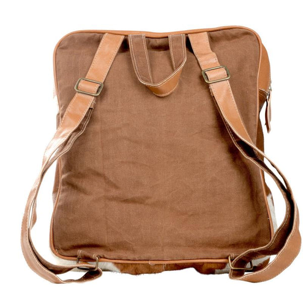 Brown Leather Cowhide Backpack