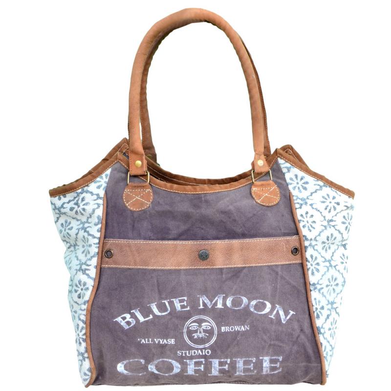 Blue Moon Mixed Canvas Crossbody Bag