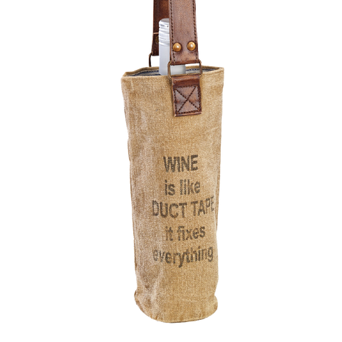 Wine is like Duct Tape Canvas Wine Tote