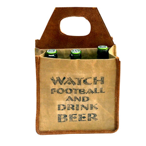 Watch Football, Drink Beer 6 pack Canvas Tote