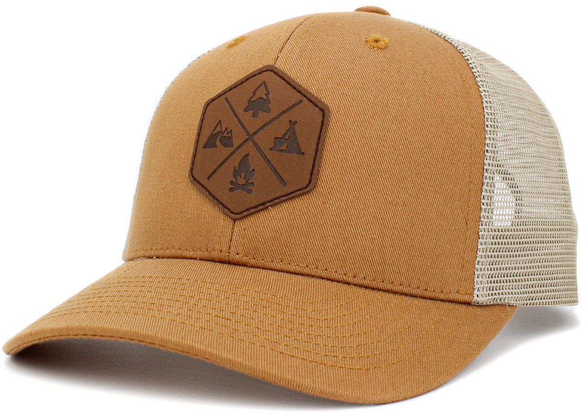 Outdoor PU patch Trucker Hat