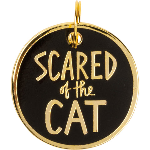 Scared of the Cat Pet Collar Charm