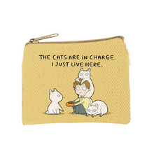 Cats In Charge I just Live Here Graphic Coin Purse