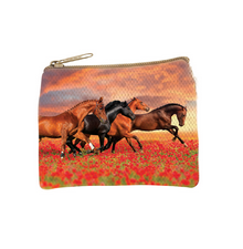 Running Horses Graphic Coin Purse